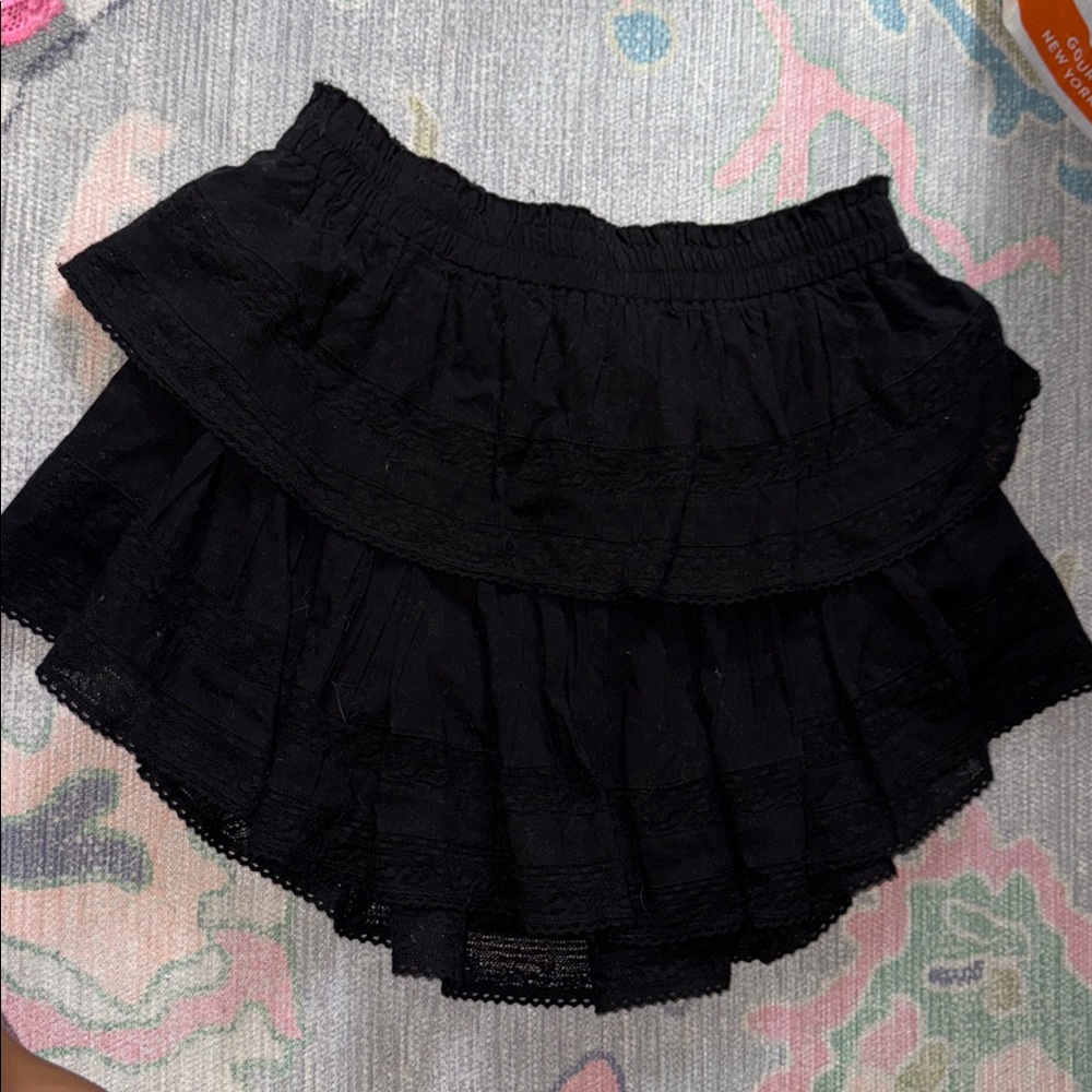 LoveShackFancy Large Black Miji Skirt